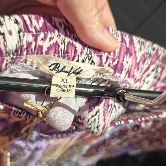 "Blue Velvet" Colorful Patchwork Boho Style Jogger Pants Sz XL - Picture 5 of 6